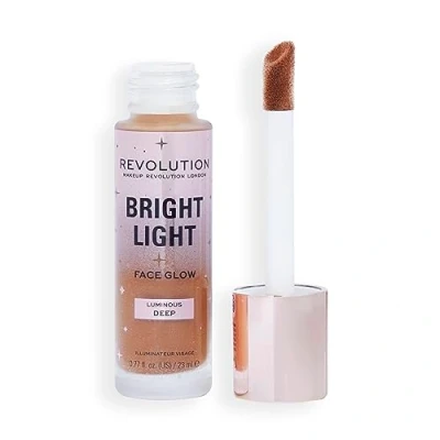 Image of Makeup Revolution Bright Light Face Glow, Brightening Skin Tint, Radiant Finish, Luminous Deep