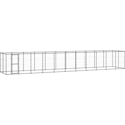 Image of vidaXL Outdoor Dog Kennel Steel 26.62 m²