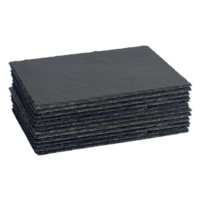 Image of Rectangle Slate Placemats 30cm x 20cm Pack of 12 By Argon Tableware