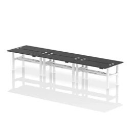 Image of Air B2B 1600x600mm Height Adjustable 6P Bench Desk CP Black/White