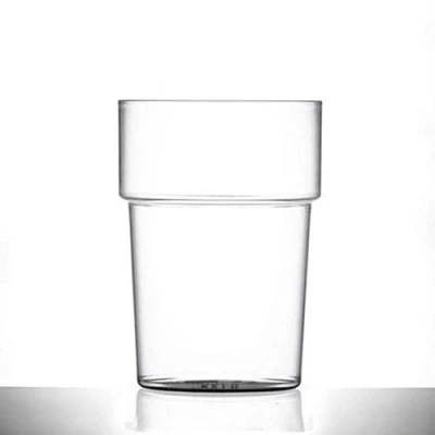 Image of Pack X 50 ECON Rigid Reusable Stackable POLYSTYRENE Plastic Half Pint Glasses CE Marked to Rim
