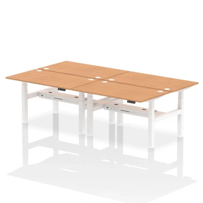 Image of Air B2B 1400x800mm Height Adjustable 4P Bench Desk CP Oak/White
