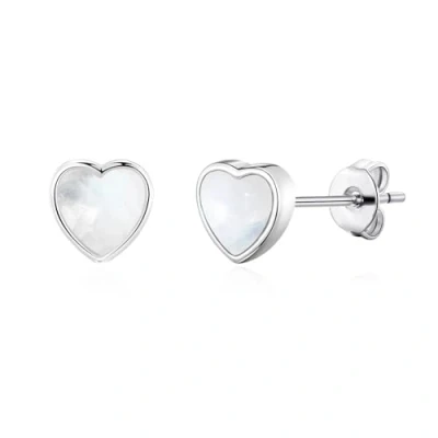 Image of Philip Jones Moonstone Heart Stud Earrings
