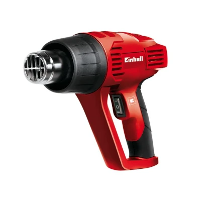 Image of Einhell TH HA 2000/1 Electric Heat Gun Set Hot Air With Dual Settings For Paint Stripping, Vinyl Application, Crafts, Resin Includes 4 x Nozzles, Scrapper,Red
