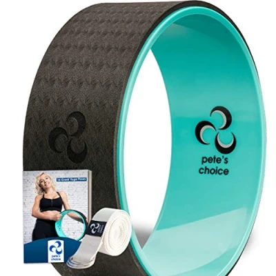 Image of Yoga Wheel with eBook &amp; Strap Comfortable Durable Balance Accessory Increase Flexibility Ideal Home Kit (Wheel + Strap)