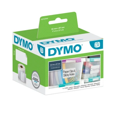 Image of Dymo LABEL WRITER MULTIPURPOSE TAGS Paper Roll of 1000 Units White 57 x 32 mm
