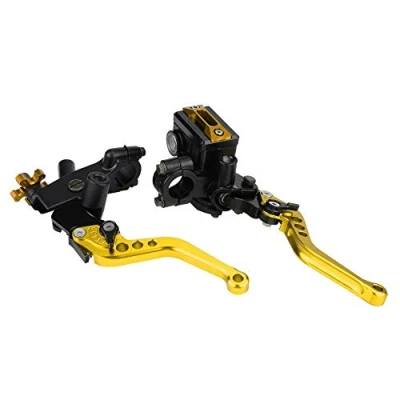 Image of EBTOOLS Scooter Brake Lever Adelin Motorcycle and Clutch Gold 1 Pair 7/8&quot;(22Mm) Universal Master Cylinder Reservoir Levers