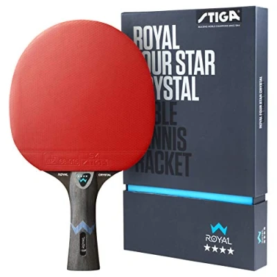 Image of STIGA Royal Crystal 4 Star Table Tennis Racket Pro Collaboration with Chinese National Team ITTF Approved Rubber Technology for Enhanced Speed 5 Ply Blade 2.0mm Sponge