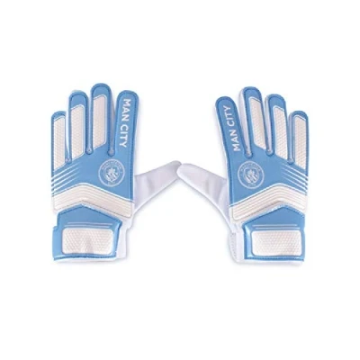 Image of Manchester City Man Fc Goalkeeper Goalie Gloves Kids Childs Boys 7 9 Yrs