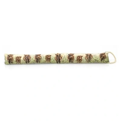 Image of The Highland Herd Cow Door Draught Excluder Velour Fabric Cushion for Draft Protection Animal 94cm