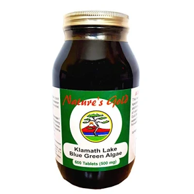 Image of Nature&#039;s Gold Organic Klamath Lake Blue Green Algae Supplement 500mg 600 Tablets