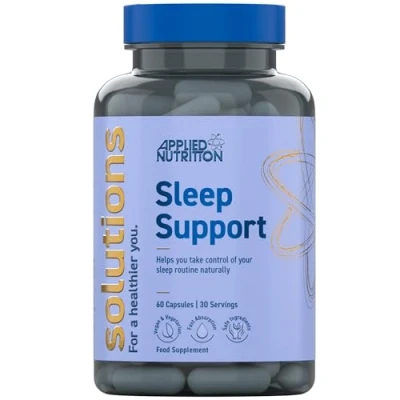 Image of Applied Nutrition Solutions Sleep Support Vegan Capsules with Magnesium, L Theanine, Chamomile, Lemon Balm &amp; Glycine Natural Aid Stress Relief (60 30 Servings)