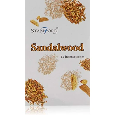 Image of Stamford Sandalwood Incense Cones, Multi Colour, Cone Height 3cm Approx 15 Cones Per Individual Pack