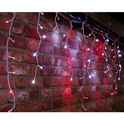 Image of Christmas Concepts® 720 23.8m/78ft Red/White LED Snowing Icicle Lights With Speed Controller Outdoor Lighting Energy Efficient A++