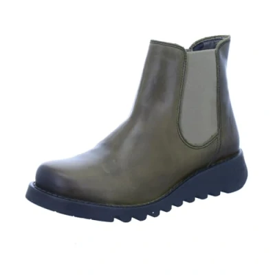 Image of Fly London Women&#039;s Salv Chelsea Boots, Olive Elastic, 3 UK