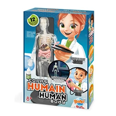 Image of Buki France 2163 Human Body. Glow in the Dark Skeleton. Anatomy Model. Includes Soft Tissue Organs, Stethoscope &amp; Accessories. 12 Science Experiments. STEM Toy. Scientific Gift for Boys Girls +