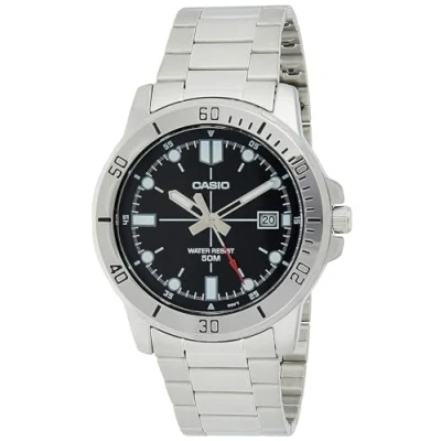 Image of Casio MTP VD01D 1EV Men&#039;s Enticer Stainless Steel Black Dial Casual Analog Sporty Watch