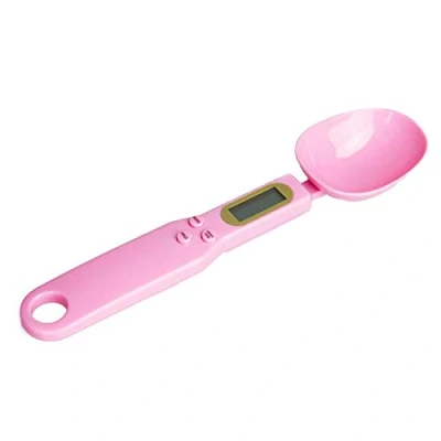 Image of Mengshen Kitchen Food Scale Steelyard Weighing and Measuring Dry Liquid Ingredient Milk Tea Flour Spices Medicine 1.1lb/500g(0.1g) Portable LCD Display Milligram Pink