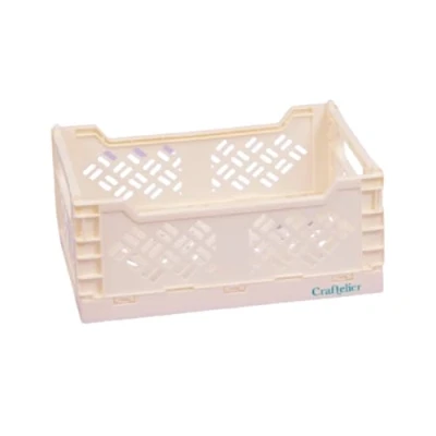 Image of Craftelier Box for Organization and Storage of Scrapbooking Crafts Materials Foldable Stackable Design Large Size Open Measures 24.5 x 18 11 cm White