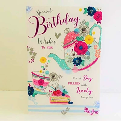 Image of Jonny Javelin Female Special Birthday Wishes Day Filled with Lovely Surprises Card Afternoon Tea