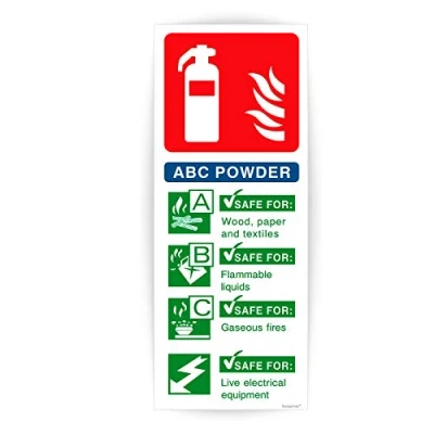 Image of Fire Extinguisher Signs Self Adhesive Waterproof Vinyl Stickers 200mm x 80mm V1145