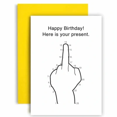 Image of Huxters Funny Happy Birthday Card for Him Men Dot to Finger Dad Uncle Brother Friend 14.8cm