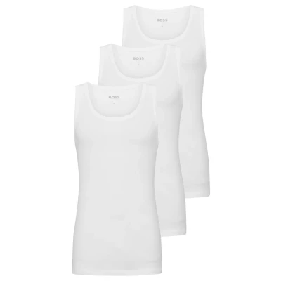 Image of BOSS TANK Classic 3 PACK Undershirt, Men&#039;s, Size: Small, White