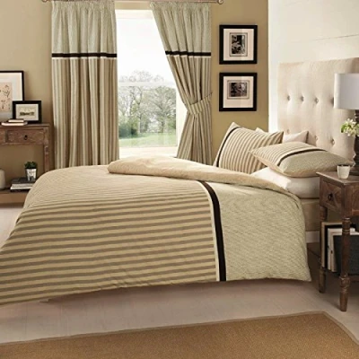 Image of Gaveno Cavailia Luxurious VALERIA Bed Set with Duvet Cover and Pillow Case, Polyester Cotton, Natural, King