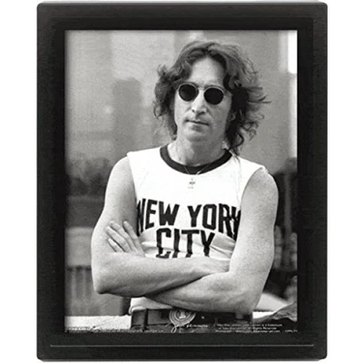 Image of John Lennon NYC by Bob Gruen 10x8 Framed 3D Poster, 29 x 25 5 cm