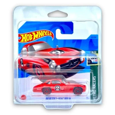 Image of Hot Wheels Mercedes Benz 300 SL (Red) 3/10 Retro Racers 2023 27/250 (Short Card) COMES IN A KLAS CAR KEEPER PROTECTIVE COLLECTORS CASE HKH02