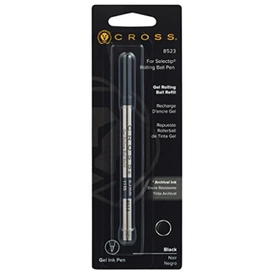 Image of Cross 8523 Original Refill For Gel Ink Rollerball Pen, Medium Point, Suitable Selectip Pens, 1 Pack, Black