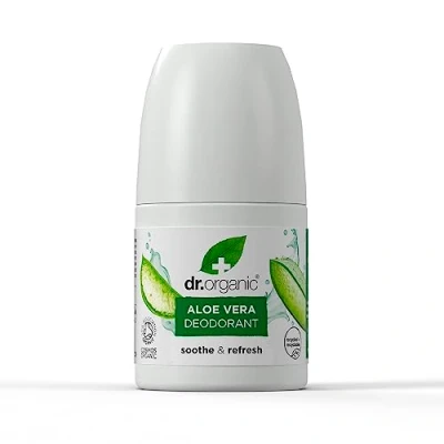 Image of Dr Organic Aloe Vera Deodorant, Aluminium Free, Mens, Womens, Natural, Vegan, Cruelty Paraben &amp; SLS Recycled Recyclable, Organic, 50ml, Packaging may vary