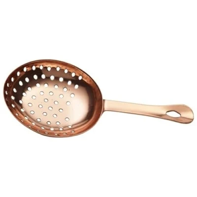 Image of Chabrias Ltd Deluxe Julep Cocktail Strainer Professional Stainless Steel Making Strainer, Tools (Copper, 1)