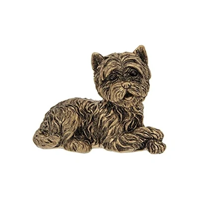 Image of Shudehill Giftware Bronze Westie Lying Dog Resin Ornament Figurine Small