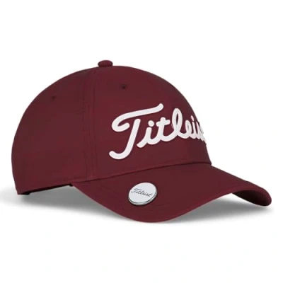 Image of Titleist Men&#039;s Players Performance Baseball Cap, Burgundy/White, One Size