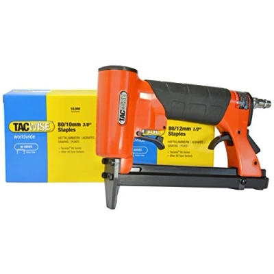 Image of Tacwise 1288 A8016V Upholstery Air Stapler Bundle with 20,000 x 10 12mm Staples, Uses Type 80 / 4 16 mm Black