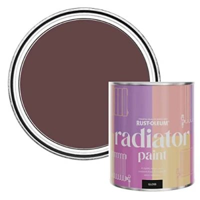 Image of Rust Oleum Purple Heat Resistant Radiator Paint in Gloss Finish Mulberry Street 750ml