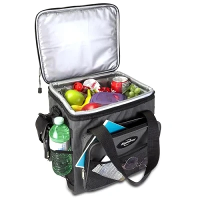 Image of Koolatron Electric Cool Box 13L Portable Cooler 12v Bag Camping Car Fridge for Lunch Snacks Drinks Road Trips Picnics Soft Sided Grey