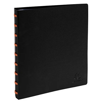 Image of Exacompta Ref 86034E Exactive PP Spiral Bound Display Books with Removable Pockets Suitable for A5 Sized Documents, 30 Pockets, 60 Viewing Pages Orange &amp; Black