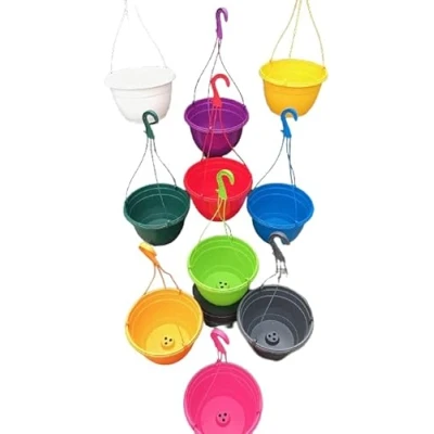 Image of The Flowerpot Men 27CM PLASTIC HANGING POTS BASKETS PLANTERS (x10)