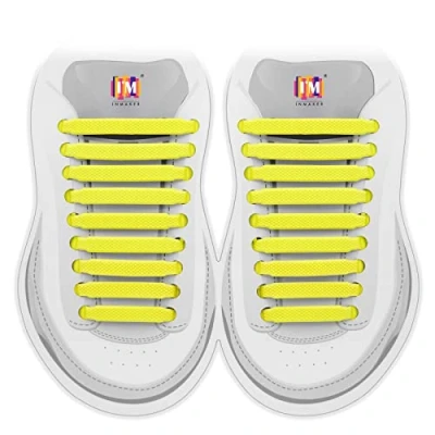 Image of INMAKER No Tie Laces for Kids and Adults, Elastic Trainers, Silicone Tieless Flat Shoelaces Running Shoes