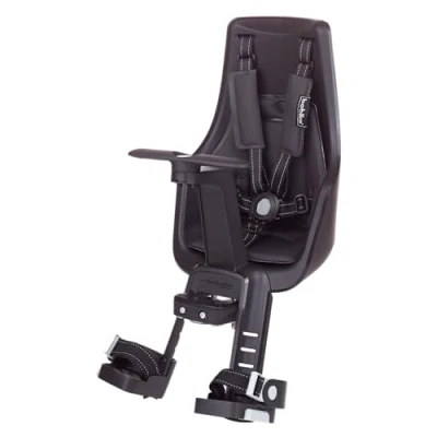 Image of BOBIKE 8011000021 Exclusive Mini Plus Front Chair for Bicycles with Wheels from 26&quot; to 29&quot;, Suitable Children Maximum Weight of 15 kg Anchor in Steering Tube Urban Black