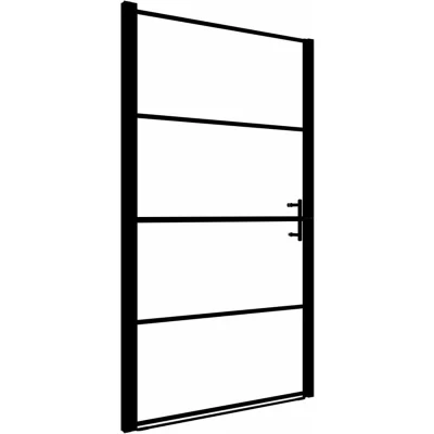 Image of vidaXL Shower Door Frost Tempered Glass 100x178 cm Black