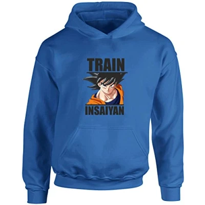 Image of Train Insaiyan, Kids Printed Hoodie Royal Blue/Black/Transfer 9 11 Years