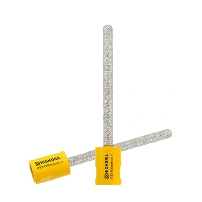 Image of HIGHDRIL Diamond Mortar Raking Bit 2 Pieces 8 mm x 100 M14 Thread Cutter for Old Mortar, Blown, Damaged Brick or Natural Stone Removal