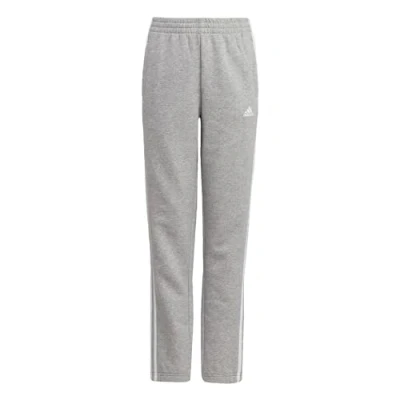 Image of adidas Unisex Kids Essentials 3 Stripes Fleece Pants, Medium Grey Heather/White, 7 8 Years