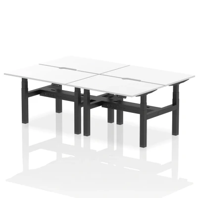 Image of Air B2B 1200x800 Adjustable 4P Bench Desk Scalloped White/Black