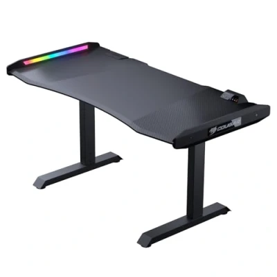 Image of COUGAR Gaming Desk Mars Pro 150 Ergonomic Large Surface Integrated Cable Management System Carbon Fiber Tray Customizable LED Lighting