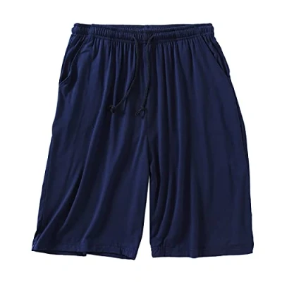 Image of Men&#039;s Lounge Wear Shorts Nightwear Super Soft Comfy Cotton Pyjama Bottoms(Navy,5XL)