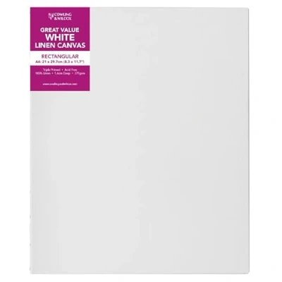 Image of Cowling &amp; Wilcox White Linen Artist Canvas (A4)